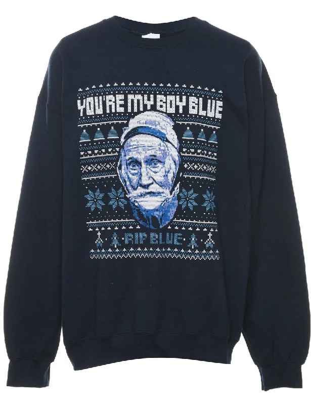 You're My Blue Boy Design Blue Christmas Sweatshirt - L