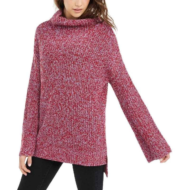 American Rag Juniors' Flare-Sleeved High-Low Sweater Dark Red Size Medium