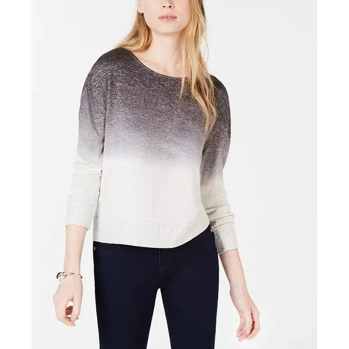 Bar III Women's Dip Dyed Sweater Grey Size XX-Large