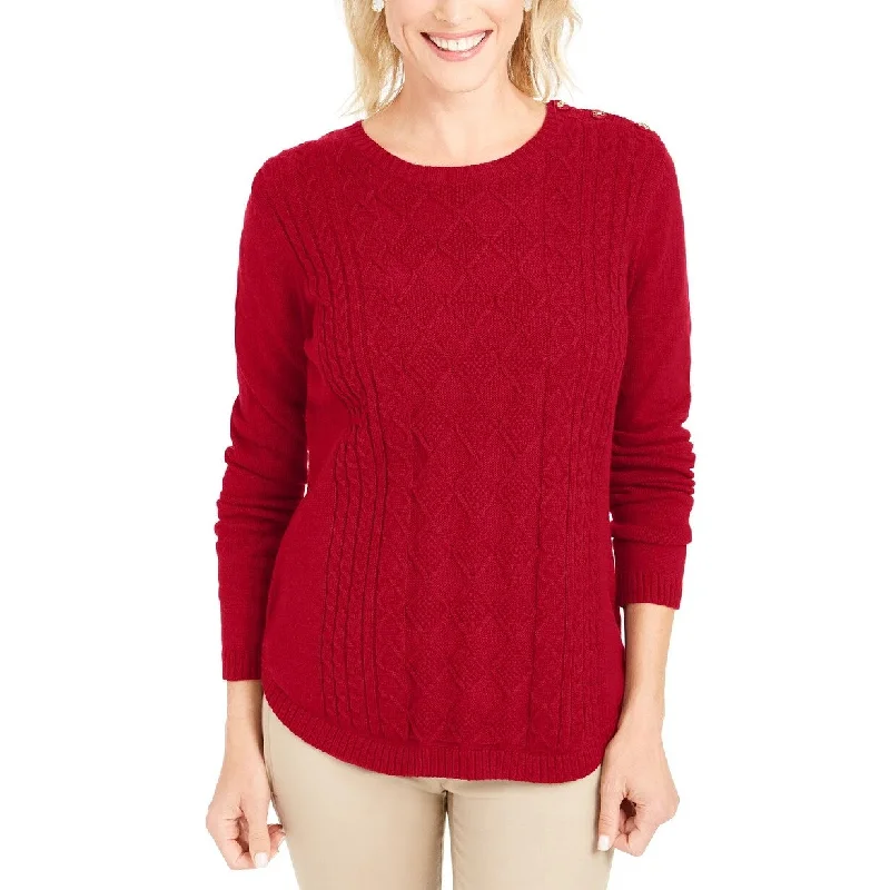 Charter Club Women's Cable Sweater Red Size Small