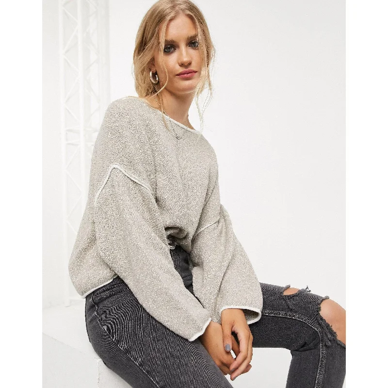 Free People Women's Bardot Sweater Gray Size Large