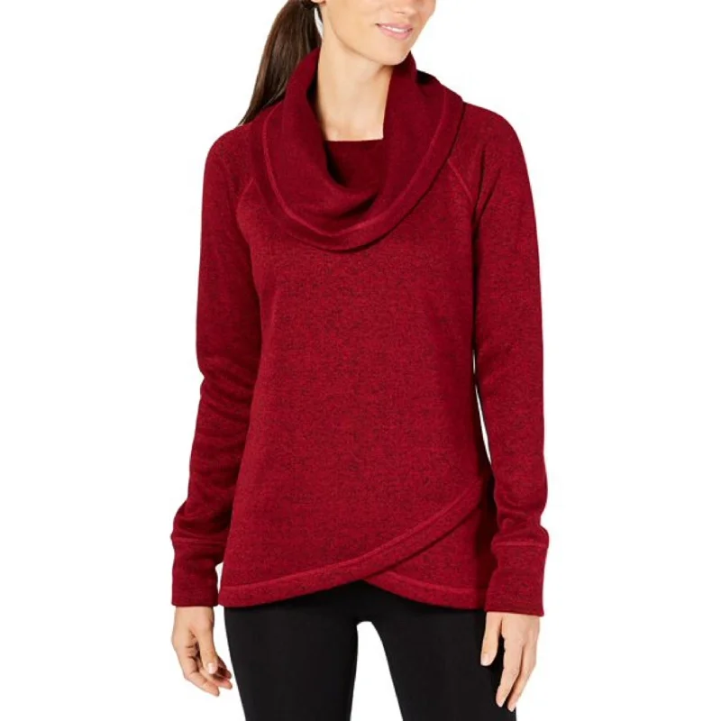 Ideology Women's Red Long Sleeve Cowl Neck Sweater Dark Red Size Medium