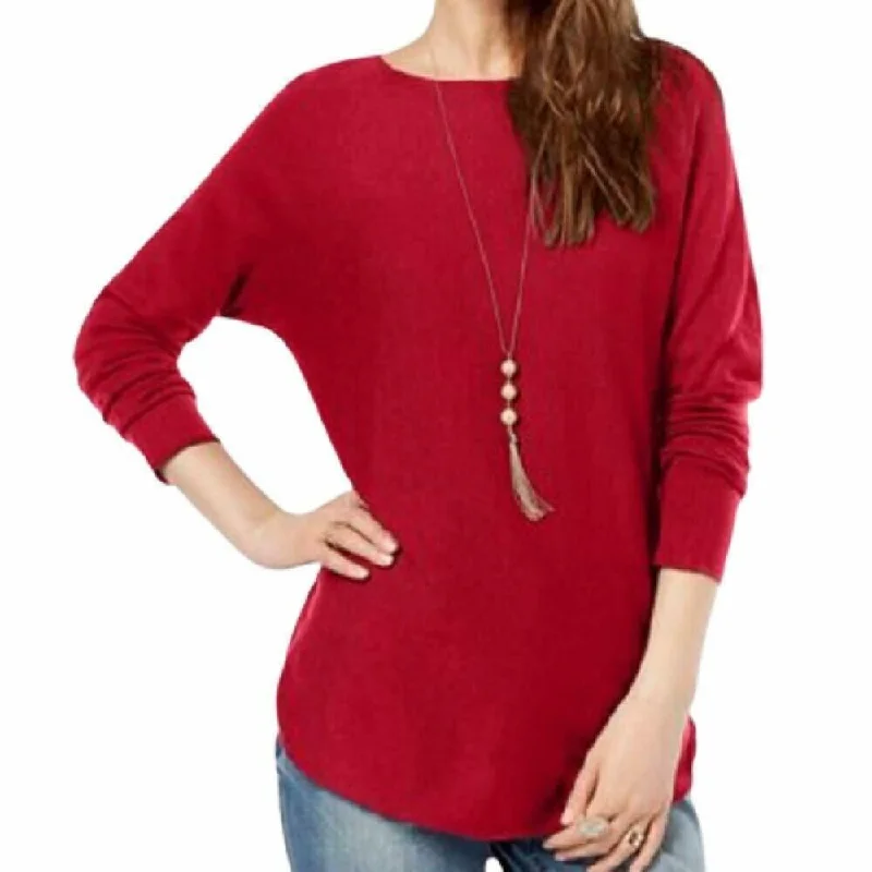 INC International Concepts Women's Shirttail Sweater Red Size XX-Large