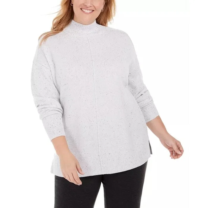 Karen Scott Women's Mock Neck Sweater White Size 1X