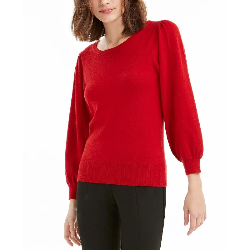 Maison Jules Women's Puff-Sleeve Sweater Red Size 2 Extra Large - XX-Large