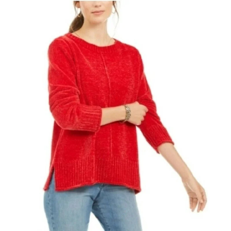 Style & Co Women's Chenille Sweater Red Size X-Small