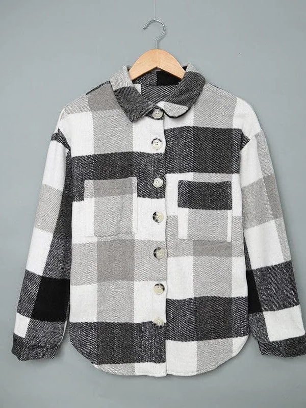 Plus Size Winter Plaid Coat