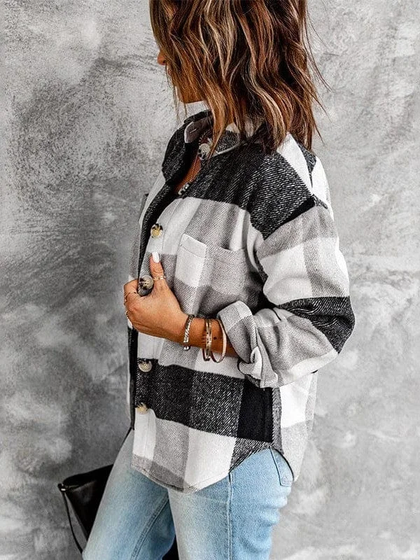 Winter Plaid Shacket Plus Size