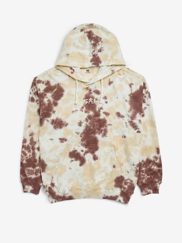 Y&F Kids Brown Tie-Dye Patterned Cotton Sweatshirt