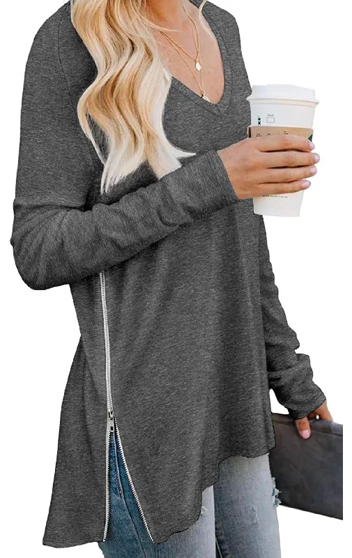 Zip it Sister v-neck tunic $89