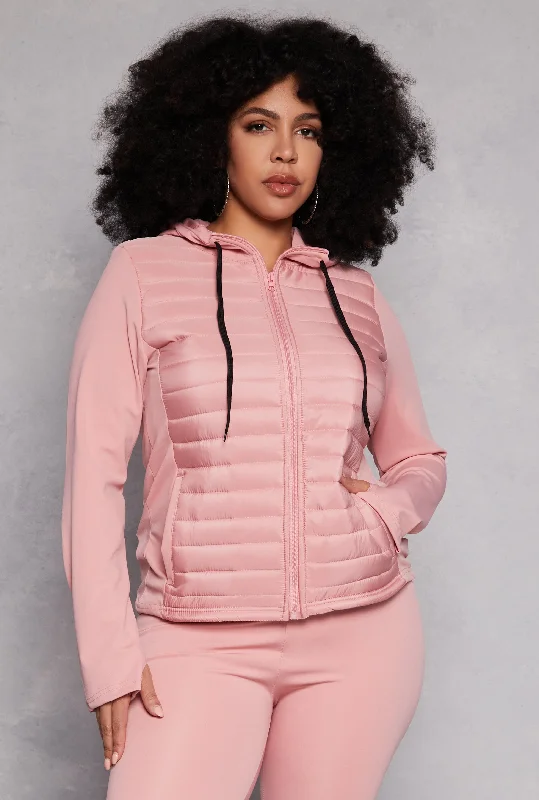 Plus Size Puffer Track Jacket