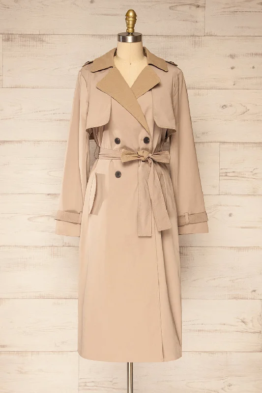 Truman | Beige Double Breasted Trench Coat