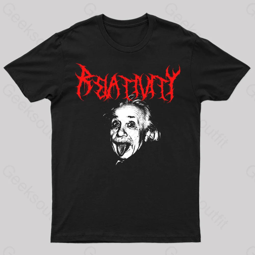 Albert Einstein Black Metal Geek T-Shirt