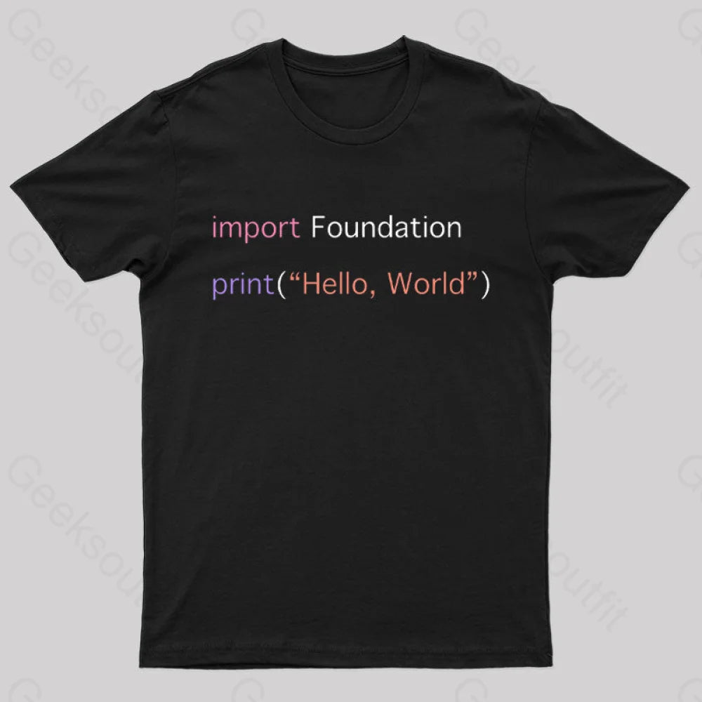 Import Foundation Print Hello World Geek T-Shirt