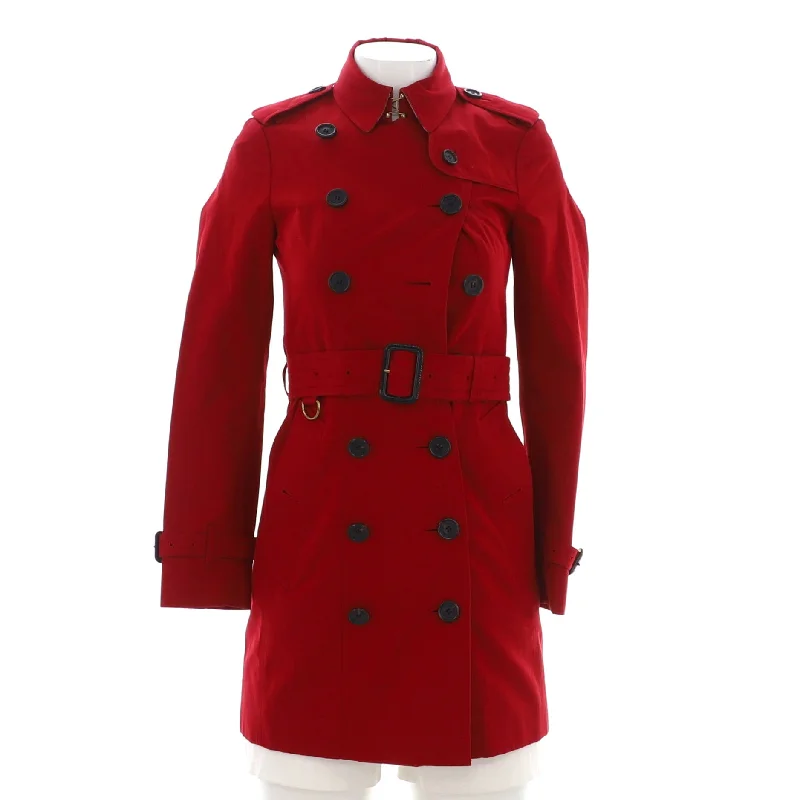 Women's Double Breasted Belted Mid-Length Trench Coat Cotton