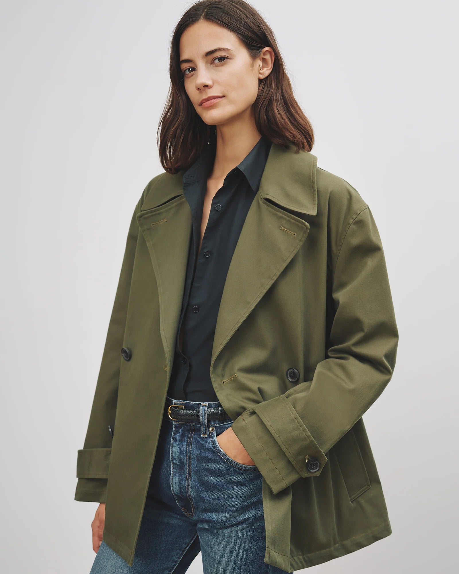 Nili Lotan - Cade Trench in Army Green