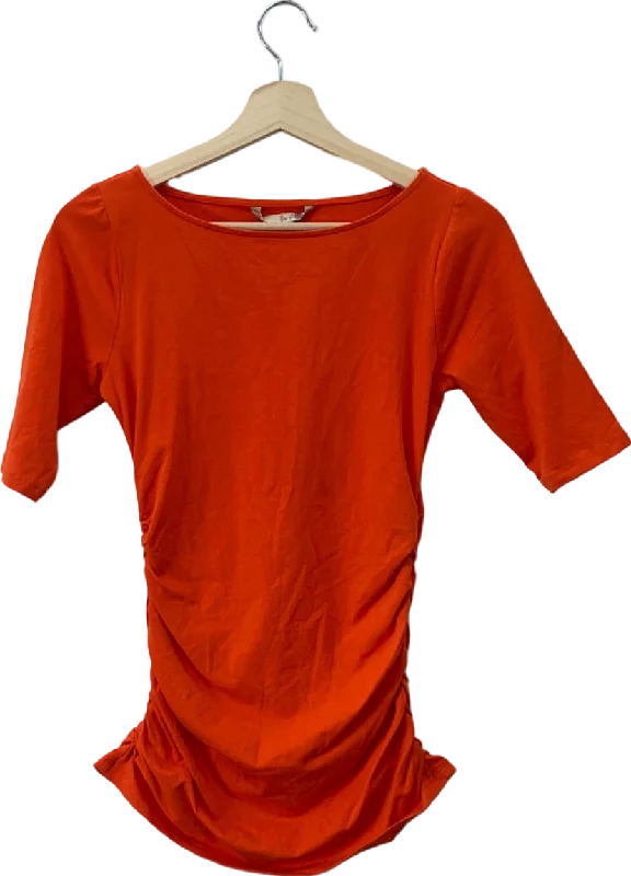 Boden Orange Ruched T-Shirt UK 10