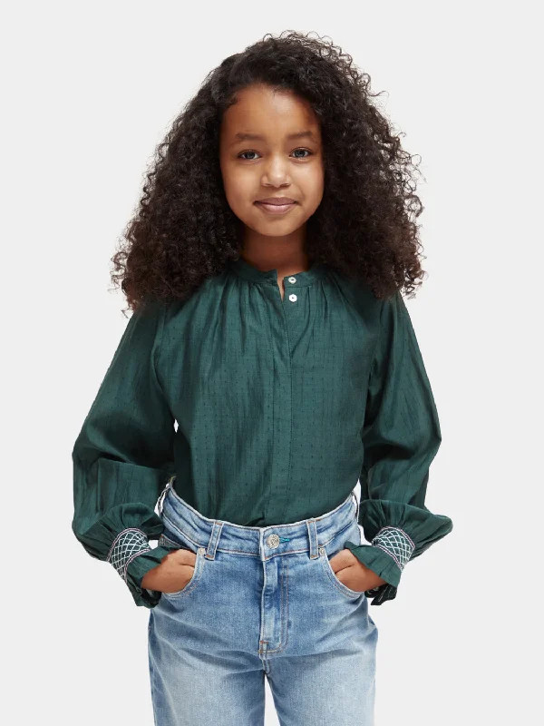 Kids - Long-sleeved smocked shirt