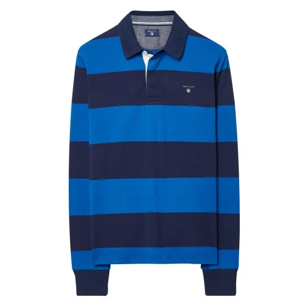 Long-Sleeved Bar Striped Rugby Shirt