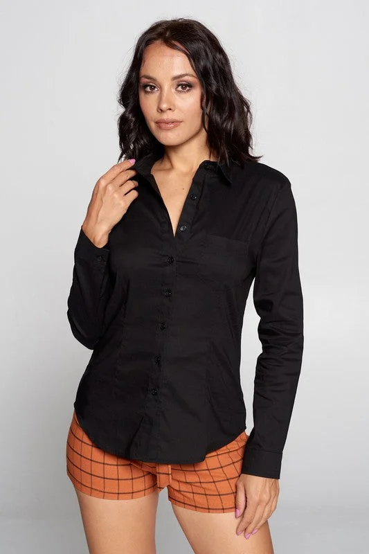 Megan, Long sleeve button up shirt