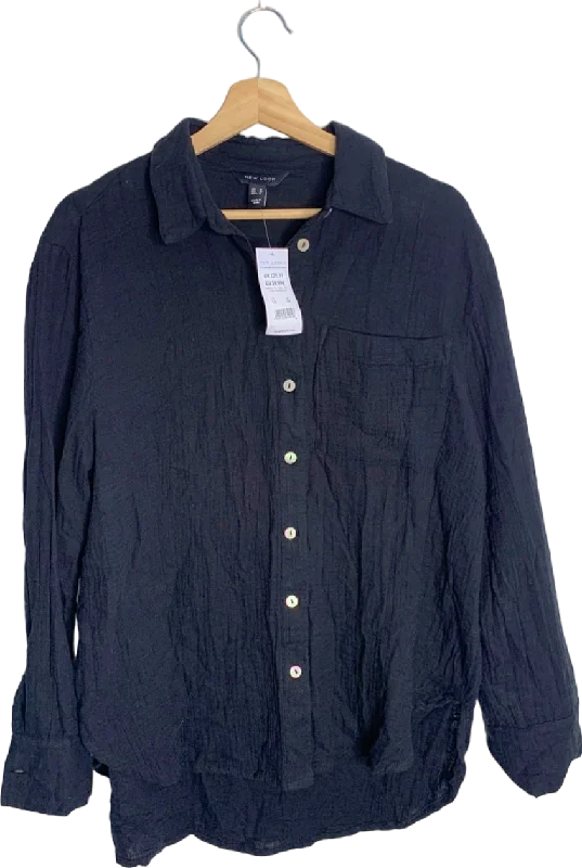 New Look Black F K Dolly Double Clo Shirt UK 10