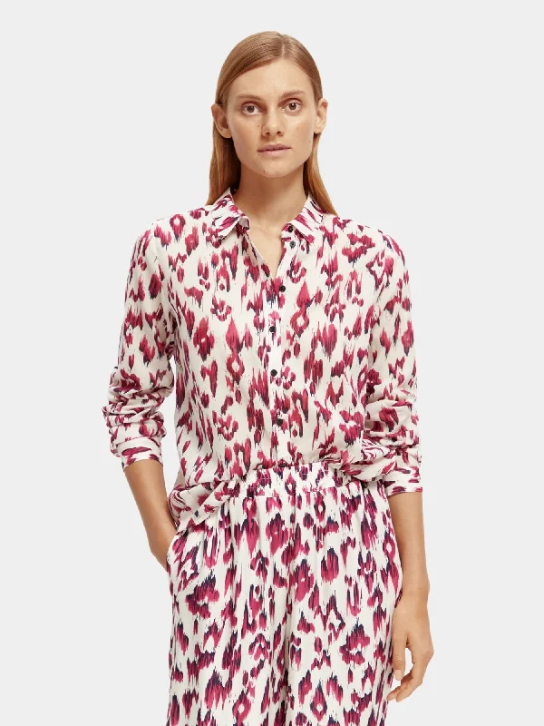 Regular-fit printed organic cotton shirt