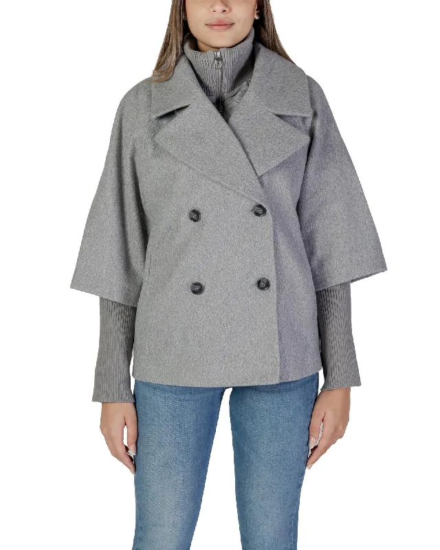 Jacqueline De Yong 3/4 Sleeve V-Neck Coat with Front Pockets